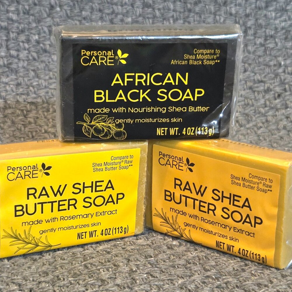 Personal Care Soaps African Black Soap & Raw Shea Butter 4oz (Pack of 3)